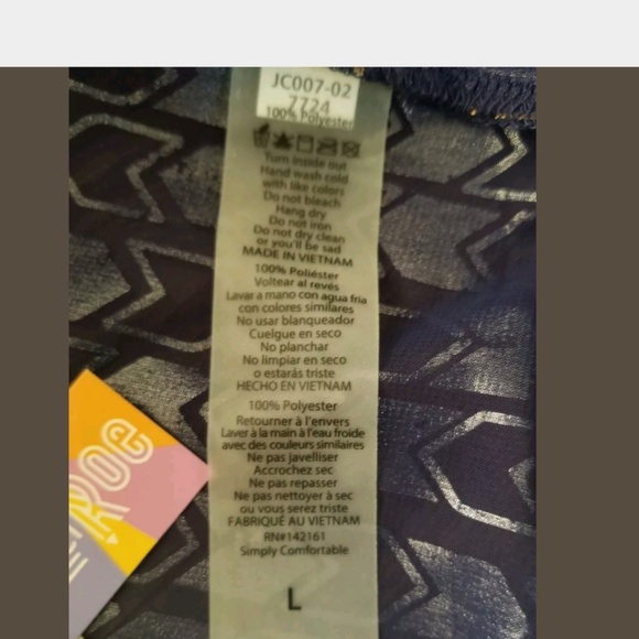 LuLaRoe Joy Blue Silver Gold Vest Duster Sz Large - Picture 8 of 8